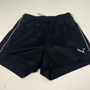 Puma Small Black White Elastic Waist Pull On Athletic Shorts